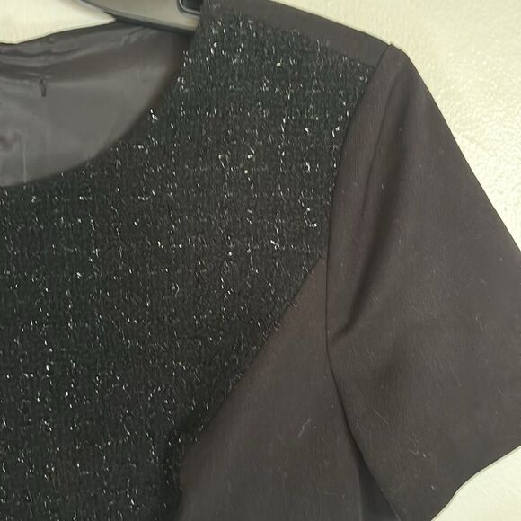 Black Halo Black Tweed Jodee Sheath Dress Size 4 - Picture 5 of 6
